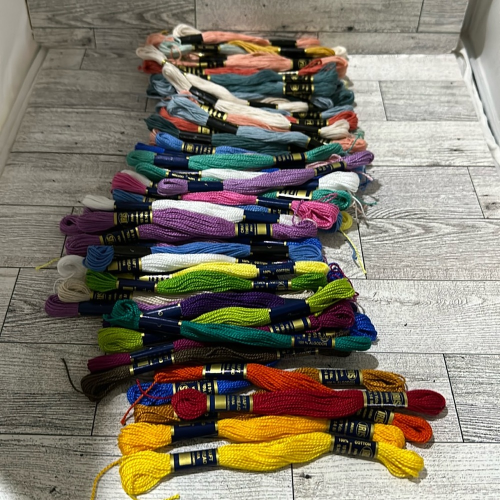 Huge multi colored floss craft friendship bracelet embroidery yarn lot of 66